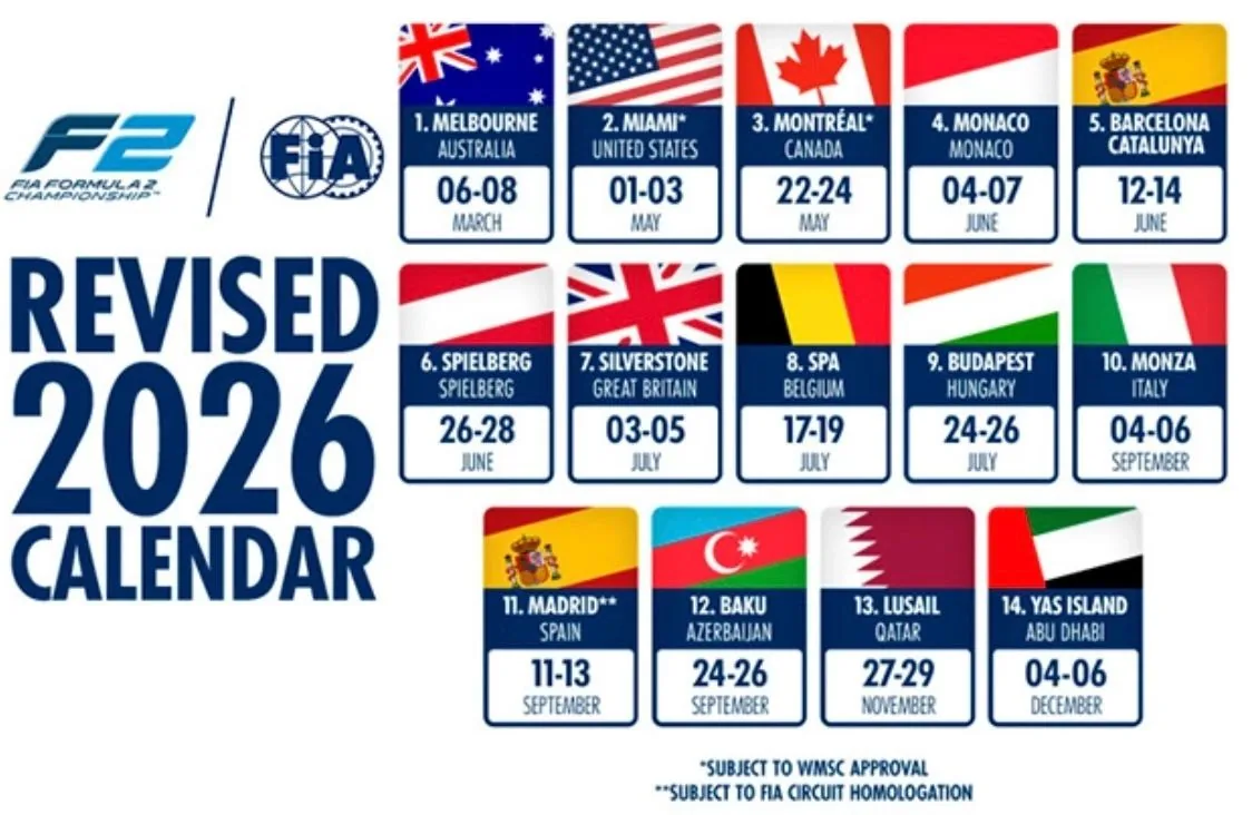 FIA Confirms Calendar Changes